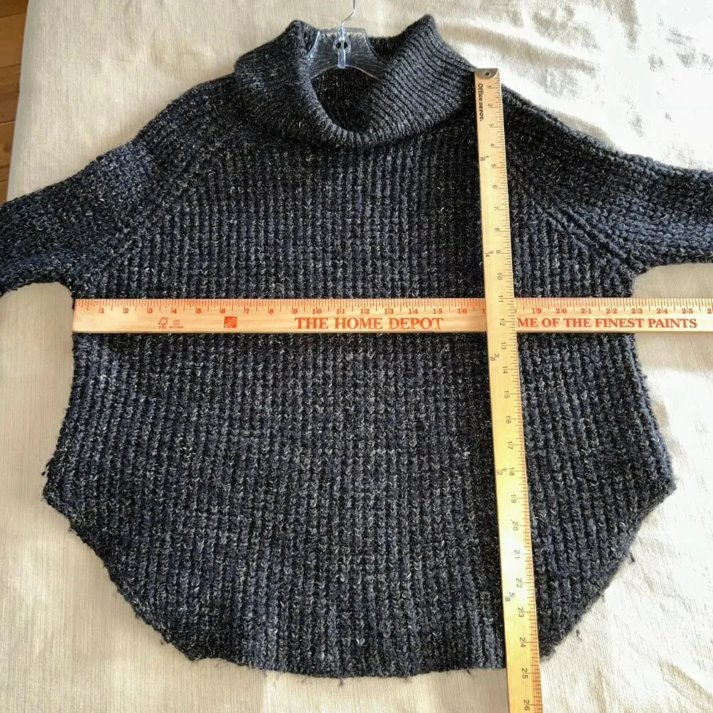 Free People Women's Dylan Tweedy Square Knit Turtleneck Sweater size small